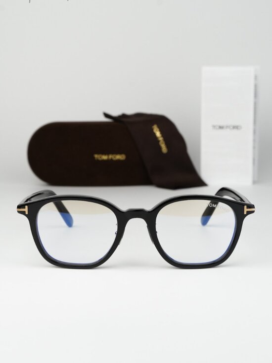 Tom Ford Women Eyeglasses Black Blue Block Square FT5858-D-B 001 NEW AUTHENTIC main image 5
